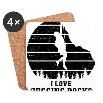 I Love Hugging Rocks Bouldering Rock Boulder Climb - Untersetzer (4er-Set) - Weiß - Vorne