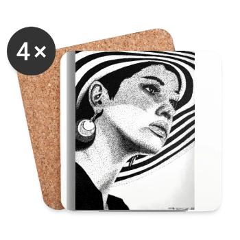 Beauté - Dessous de verre (lot de 4) - blanc - Devant