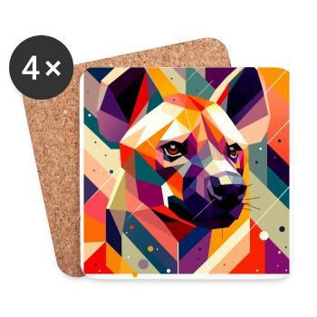 Hyena - Coasters (set of 4) - white - Front