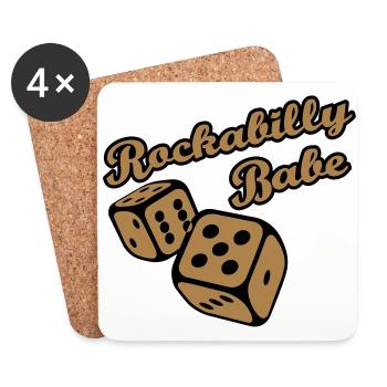Rockabilly Babe - Coasters (set of 4) - white - Front