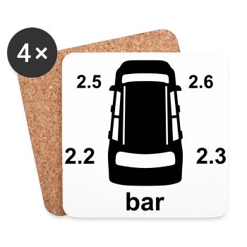 Indicateur_pression_pneus_tpms34 - Dessous de verre (lot de 4) - blanc - Devant