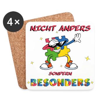 Nicht anders, sondern besonders und einzigartig - Untersetzer (4er-Set) - Weiß - Vorne