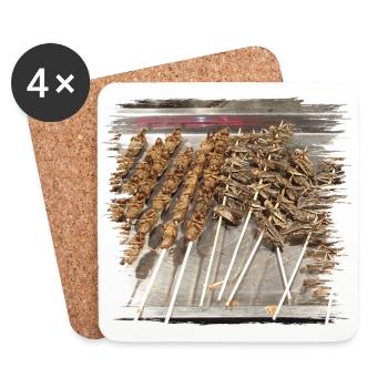Bist du bereit für einen Insekten-Snack? - Untersetzer (4er-Set) - Weiß - Vorne