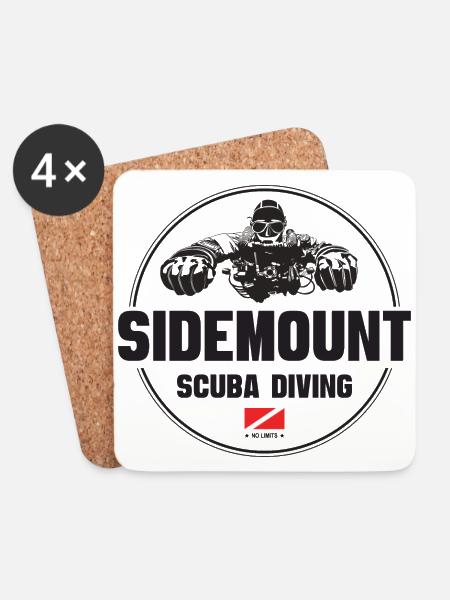Sidemount Taucher Geschenk Tauchen - Untersetzer (4er-Set) - Weiß
