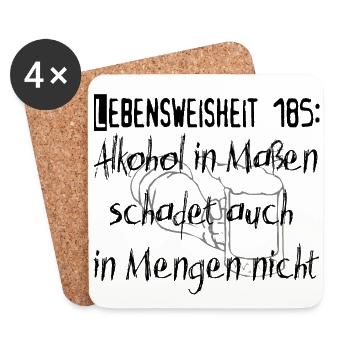 Lebensweisheit 185 - Untersetzer (4er-Set) - Weiß - Vorne