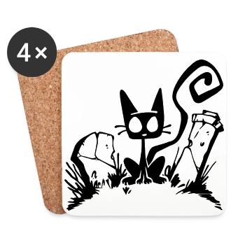 Crypt Black Cat - Coasters (set of 4) - white - Front