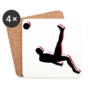 Soccer Overhead Kick Sports - Dessous de verre (lot de 4) - blanc - Devant
