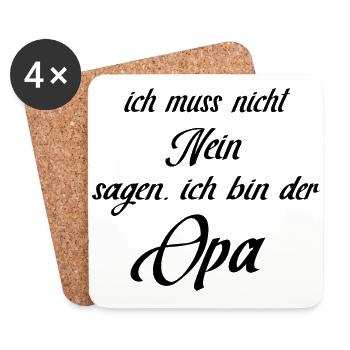 Opa - Untersetzer (4er-Set) - Weiß - Vorne