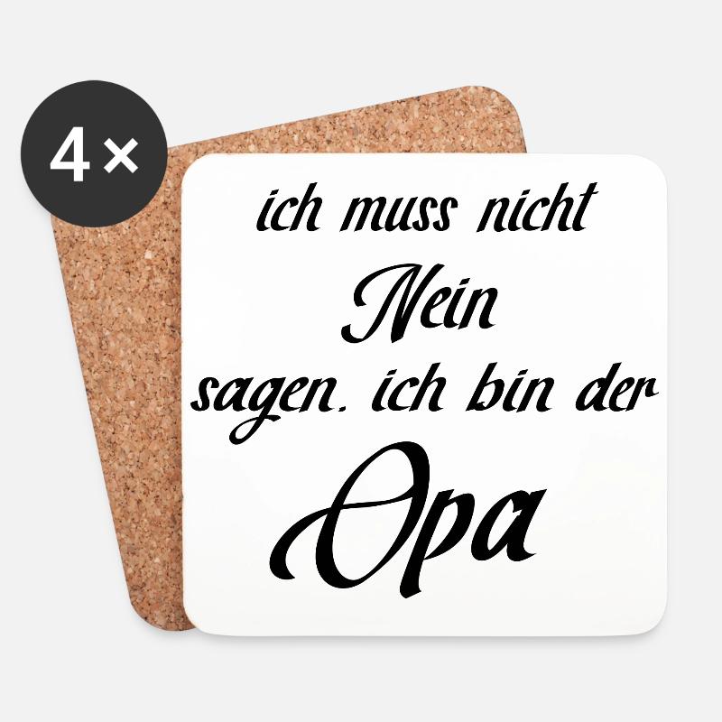 Opa - Untersetzer (4er-Set) - Weiß