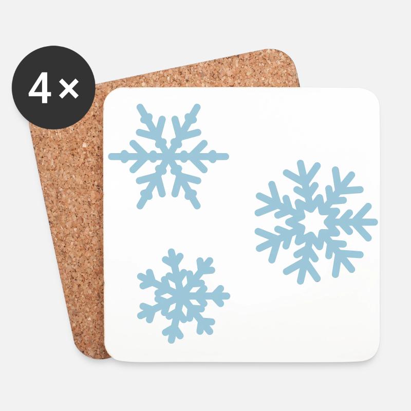 Schneeflocken Eiskristalle Sterne Winter Schnee - Untersetzer (4er-Set) - Weiß