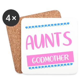 Patentante Tante Geschenk Patin Patenkin Nichte - Untersetzer (4er-Set) - Weiß - Vorne