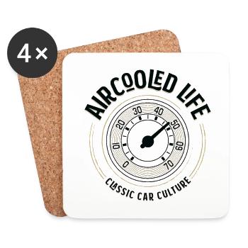 Aircooled Speedometer Gauge Classic Car Culture - Coasters (set of 4) - white - Front