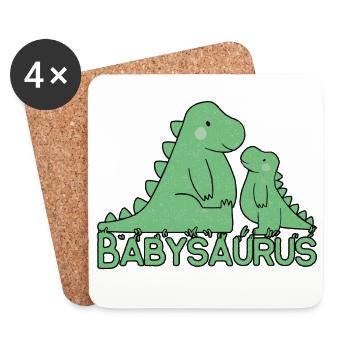 Babysaurus - Dino Dinosaur Gift for Babies - Coasters (set of 4) - white - Front