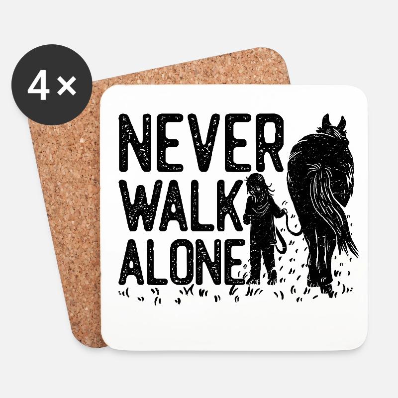 Pferd - Never walk alone - Untersetzer (4er-Set) - Weiß