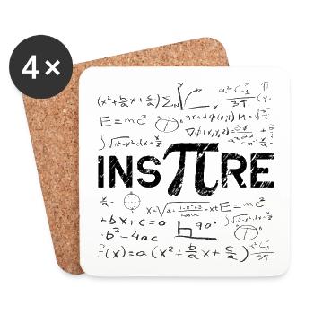 Inspire Mathe - PI - Mathématicien - Dessous de verre (lot de 4) - blanc - Devant