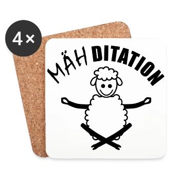 Meditation Mähditation Schaf meditiert - Untersetzer (4er-Set) - Weiß - Vorne