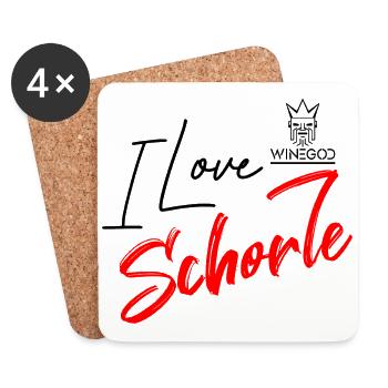 Winegod funny saying I love Schorle - Coasters (set of 4) - white - Front
