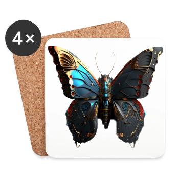 Butterfly II - Coasters (set of 4) - white - Front