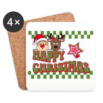 Merry Christmas Funny - Coasters (set of 4) - white - Front