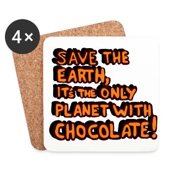 Save the chocolate - Coasters (set of 4) - white - Front