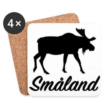 Småland Elch Schweden Region Südschweden Aufkleber - Untersetzer (4er-Set) - Weiß - Vorne