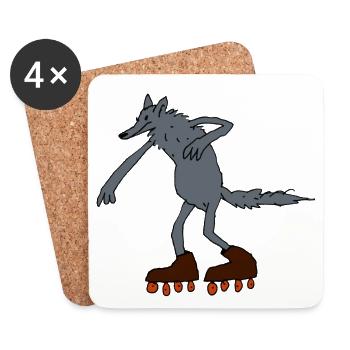 Wolf - Untersetzer (4er-Set) - Weiß - Vorne