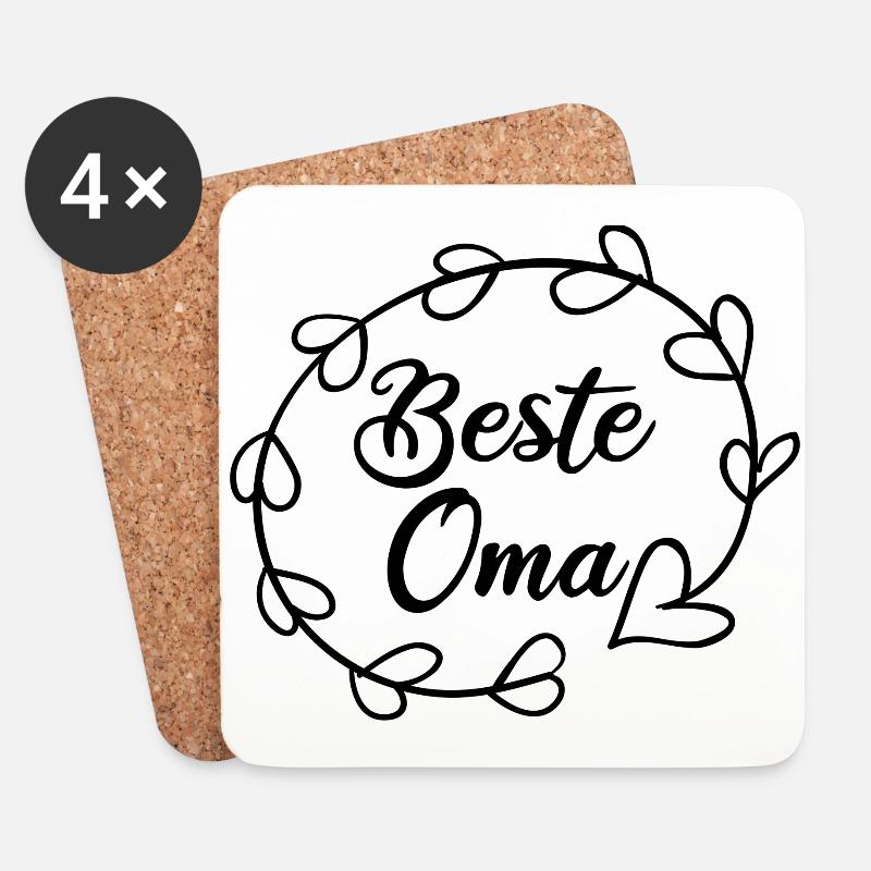 BESTE OMA - Untersetzer (4er-Set) - Weiß