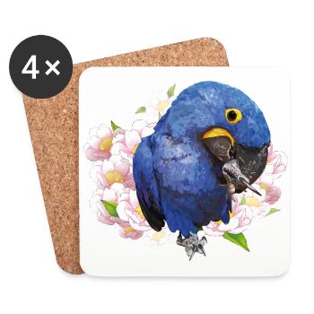 Hyacinth Macaw - Coasters (set of 4) - white - Front
