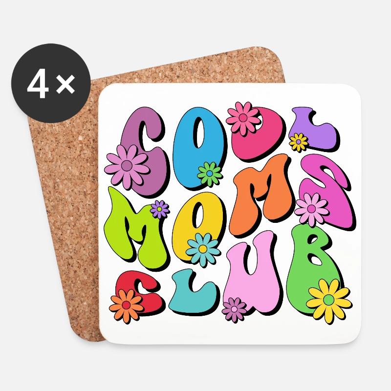 Cool Moms Club - Untersetzer (4er-Set) - Weiß