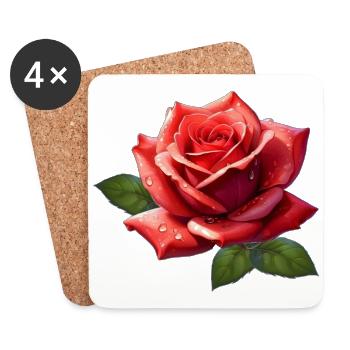 rose - Coasters (set of 4) - white - Front