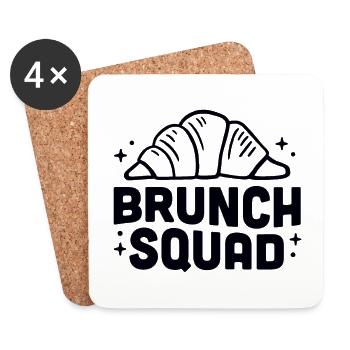 Brunch squad club croissant lovers - Coasters (set of 4) - white - Front