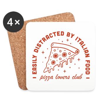 Pizza Italian food vintage 80s aesthetic - Coasters (set of 4) - white - Front