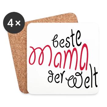 Gift for Mom - Best Mum - Coasters (set of 4) - white - Front