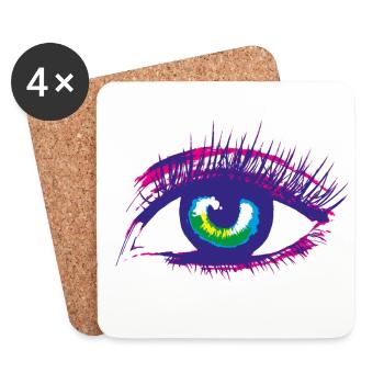 Auge - Untersetzer (4er-Set) - Weiß - Vorne