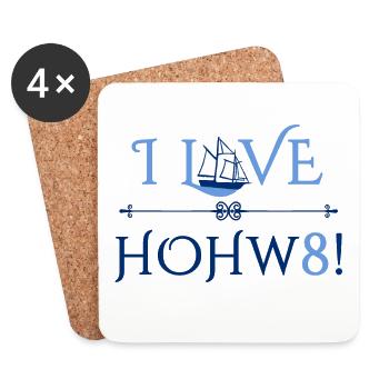 Ich liebe Hohwacht Ostsee Boot - Untersetzer (4er-Set) - Weiß - Vorne