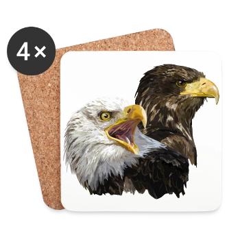 American and European Pigargo - Coasters (set of 4) - white - Front