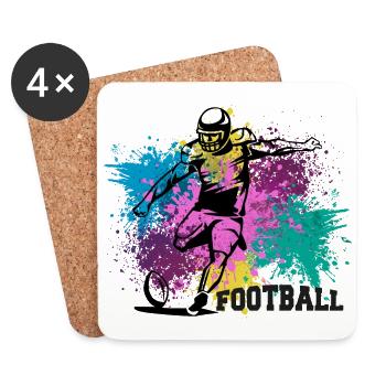 American Football Grungy Farbspritzer - Untersetzer (4er-Set) - Weiß - Vorne