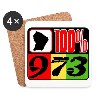 100% 973 Guyane - Dessous de verre (lot de 4) - blanc - Devant