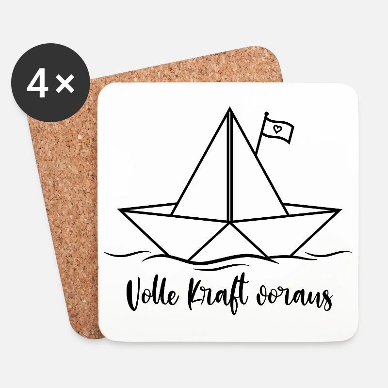 Volle Kraft voraus - Untersetzer (4er-Set) - Weiß