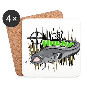 Chasseur de poisson-chat - Dessous de verre (lot de 4) - blanc - Devant