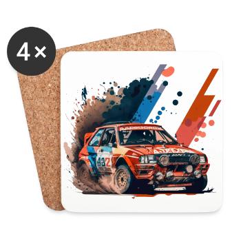 Autocross Stock Car - Coasters (set of 4) - white - Front