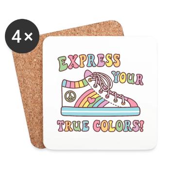 Bunter Schuh Express Your True Colors Stolz - Untersetzer (4er-Set) - Weiß - Vorne
