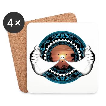 Manta Rays Hawaiian - Coasters (set of 4) - white - Front