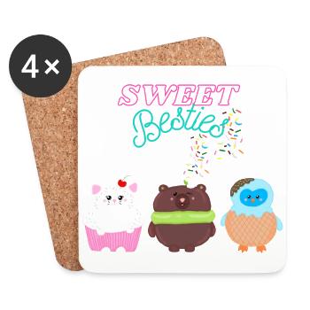 Sweets Besties - Dessous de verre (lot de 4) - blanc - Devant