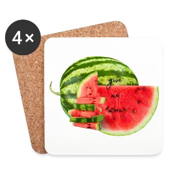 Ich liebe Wassermelone im Sommer - Untersetzer (4er-Set) - Weiß - Vorne