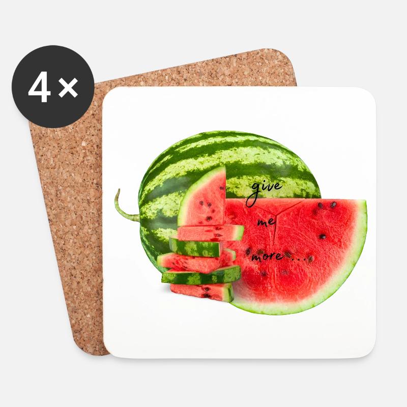 Ich liebe Wassermelone im Sommer - Untersetzer (4er-Set) - Weiß