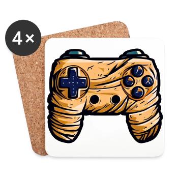 Gamer Controller Joystick Mumie - Untersetzer (4er-Set) - Weiß - Vorne