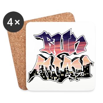 Run away - Coasters (set of 4) - white - Front