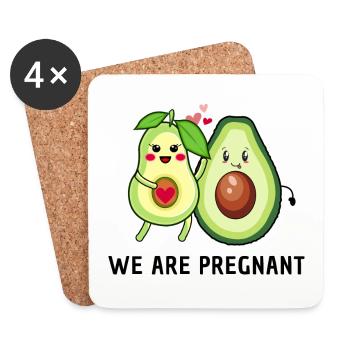 nous sommes enceintes - Avocado Parents - Dessous de verre (lot de 4) - blanc - Devant