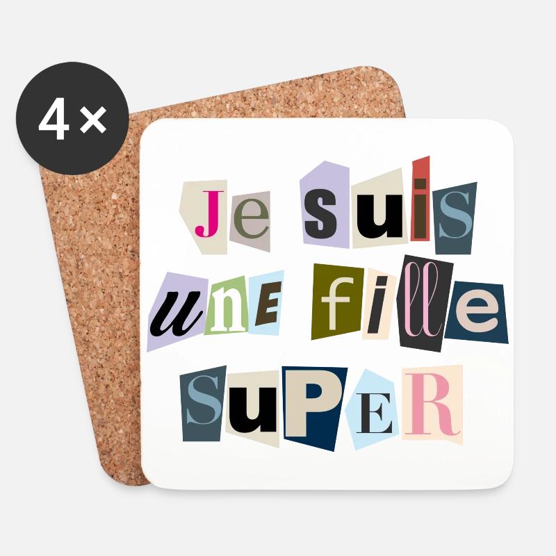 Ich bin ein Super-Mädchen - Untersetzer (4er-Set) - Weiß
